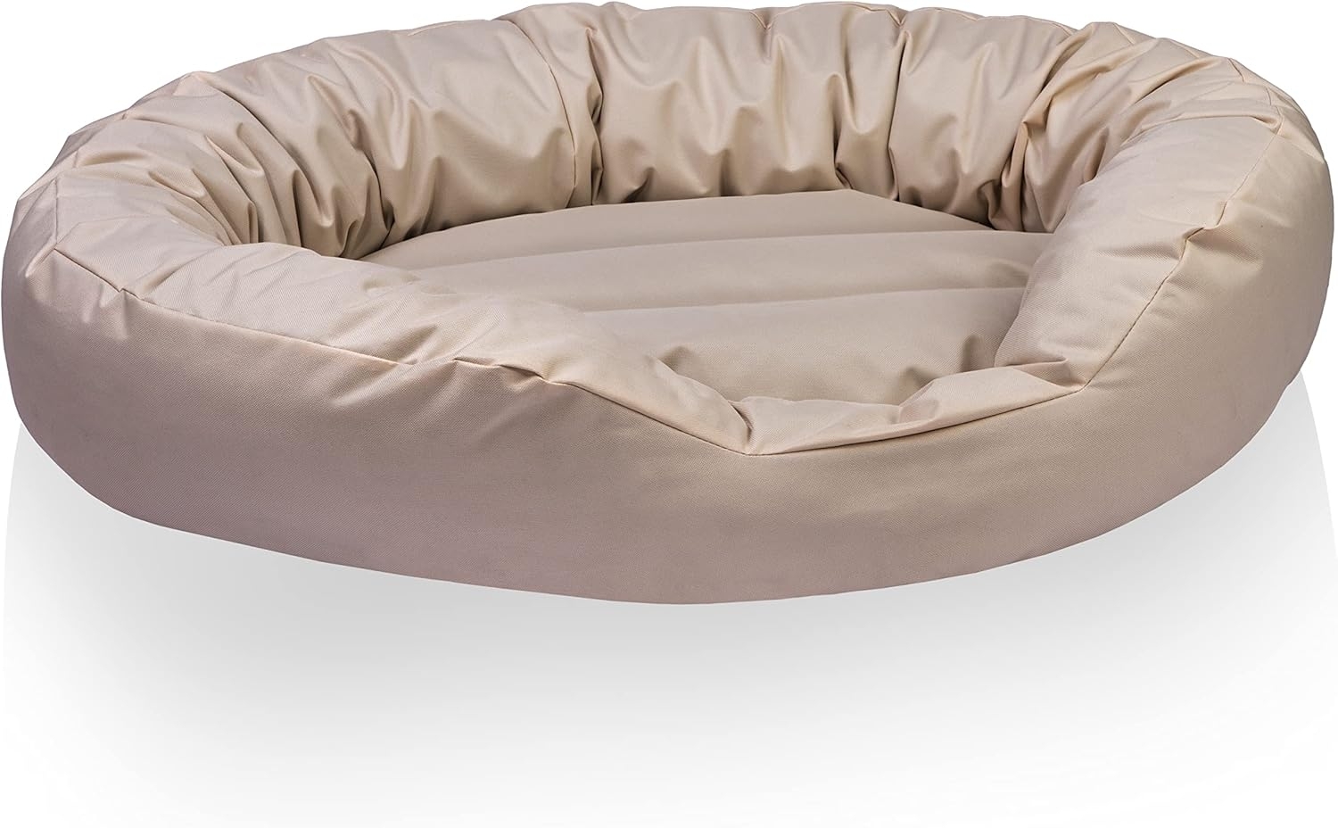 BedDog® Hundebett SUNNY 4in1 oder einfarbig, großes Hundekörbchen aus Cordura, waschbares Hundebett mit Rand, Hundekissen oval-rund, L-XXXL 3XL, NAMIB-SAND (beige) Bild 1