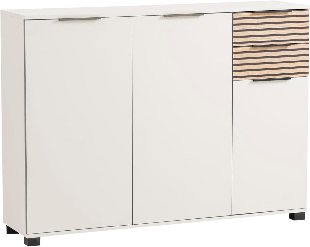 Schildmeyer Schuhschrank Alexa, Holzwerkstoff, Cremebeige/Akustikpaneel Dekor, 141,9 x 35,0 x 105,5 cm Bild 1