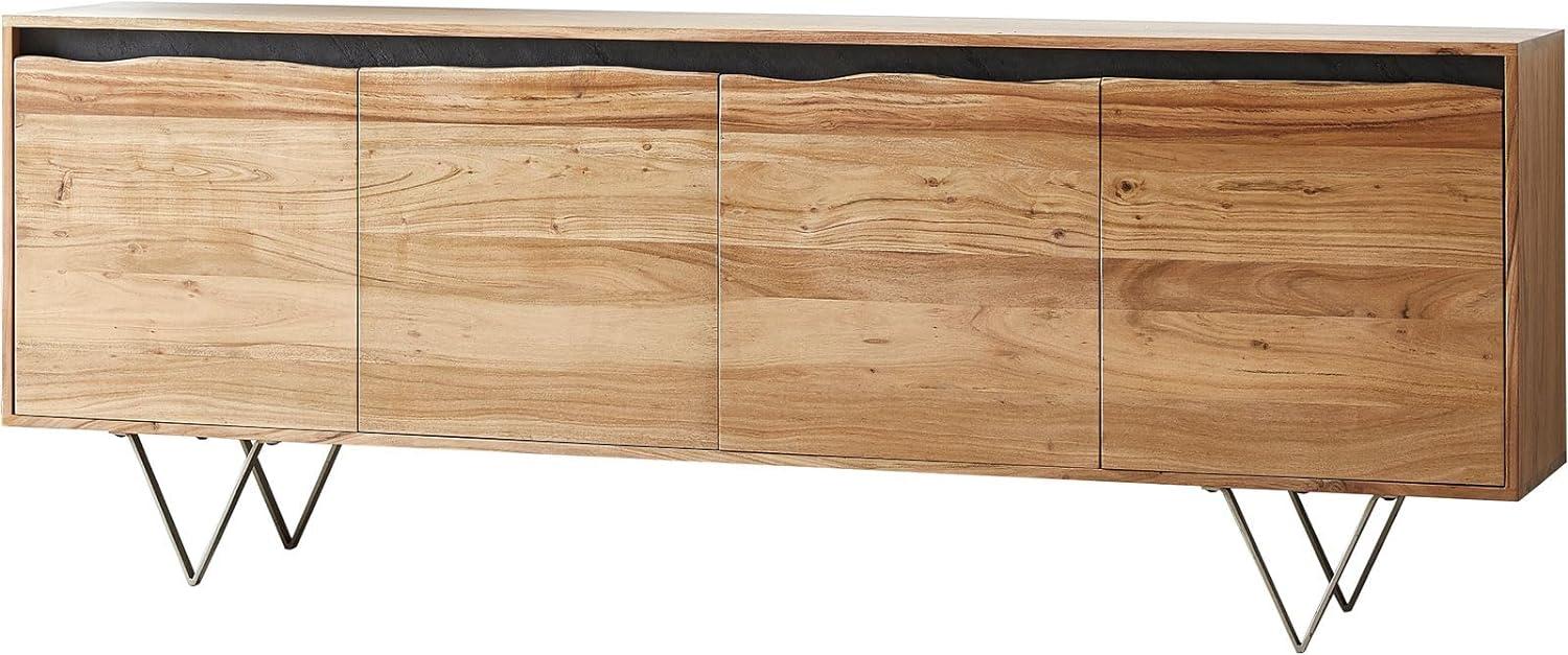 Sideboard Stonegrace 200x45 cm Akazie Natur 4 Türen Baumkante Bild 1