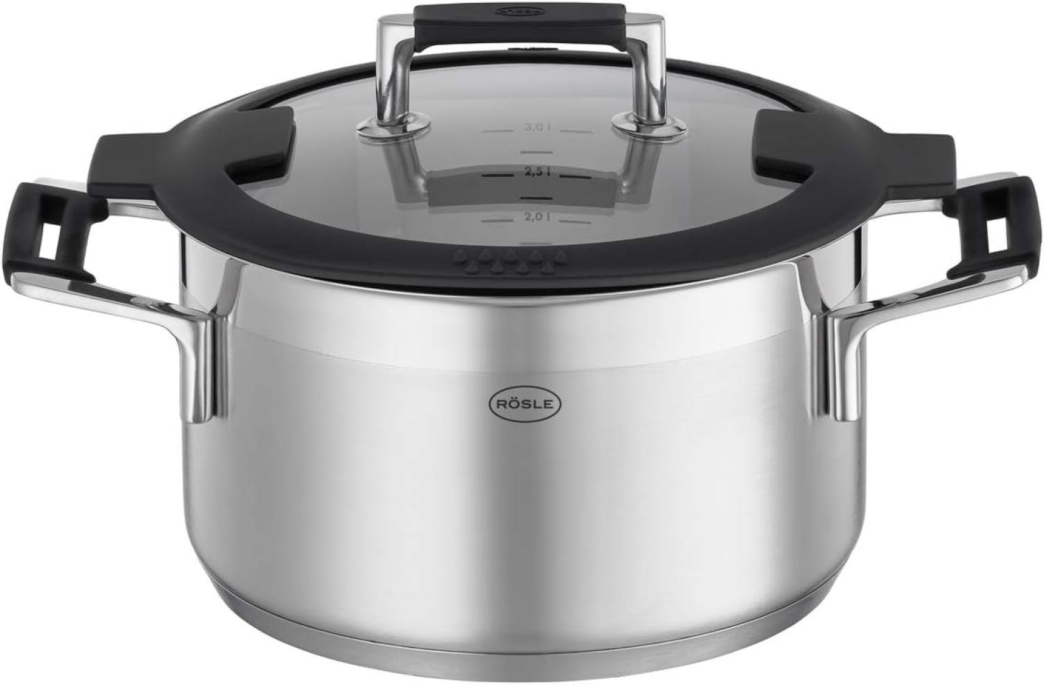 Rösle Pot with glass lid Silence Pro 3. 5 litres 20 cm Steel Bild 1