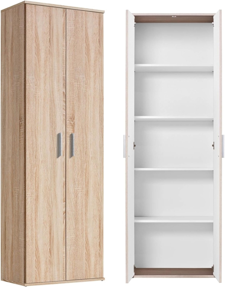 mokebo® Mehrzweckschrank 'Der Lange' moderner Aktenschrank, Schrank & Haushaltsschrank, Made in Germany | 60 x 180 x 34 (B/H/T in cm) | Sonoma Eiche, Braun Bild 1