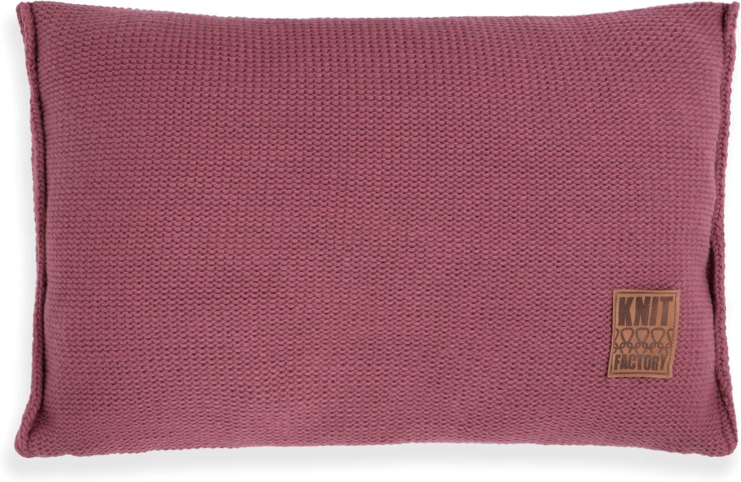 Knit Factory Uni Kissen 60x40 cm Glatt Rot Bild 1