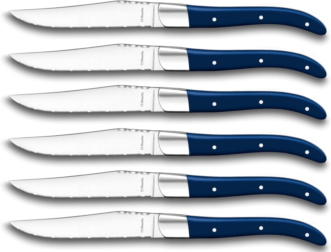 Amefa ROYAL STEAK Steakmesser Set 6-teilig blau hochglanzpoliert Bild 1
