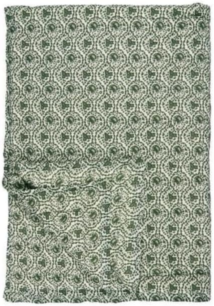Ib Laursen - Decke Quilt Tagesdecke Überwurf 170x130cm Weiß Grün Blumen 19206-90 Bild 1