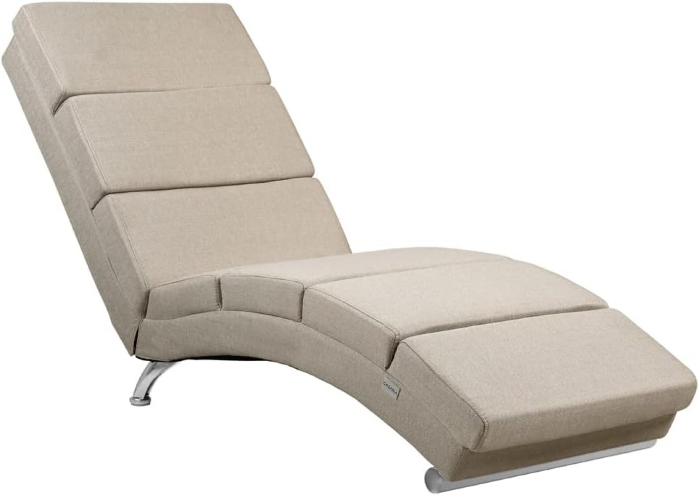 Casaria 'London' Relaxliege XXL mit hoher Rückenlehne und ergonomisch, Stoff Beige, 186 x 55 x 89 cm Bild 1