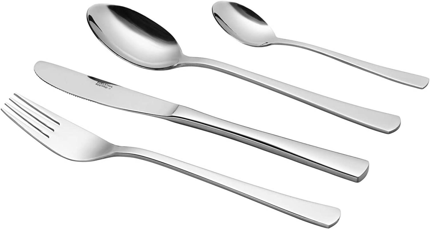 Mäser 931281 24-teilige Besteckgarnitur, Chromstal Besteck-Set für 6 Personen, Silber Bild 1