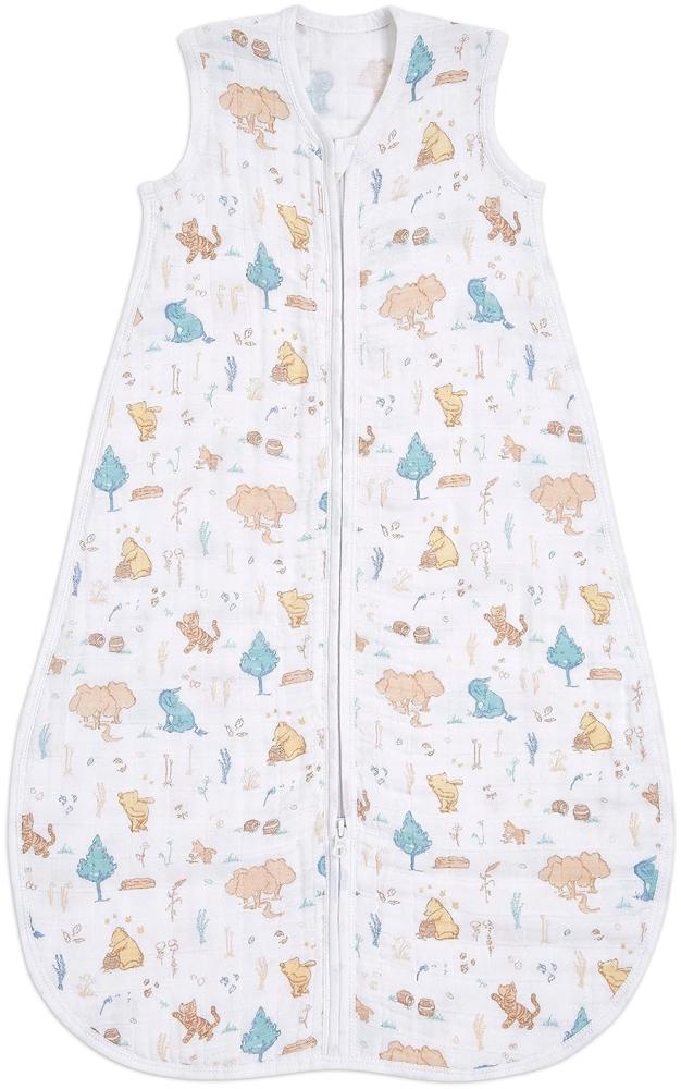 aden + anais™ Schlafsack, 1,0 TOG Wert, tragbare Decke für Babys, Bunte Muster für Mädchen & Jungen, Schlafsack für Neugeborene aus 100% Baumwoll-Musselin, 18-36 Monate, Winnie in The Woods Bild 1