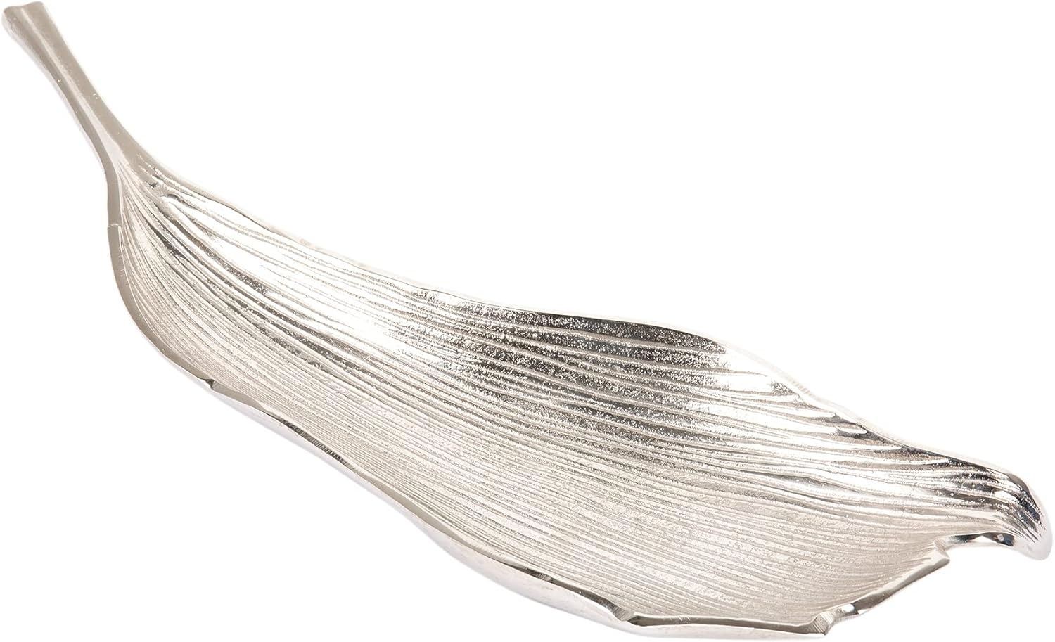 riess-ambiente Dekoschale ABSTRACT LEAF 64cm silber, Metall · im Blattdesign · Obstschale · Handarbeit · Accessoire Bild 1