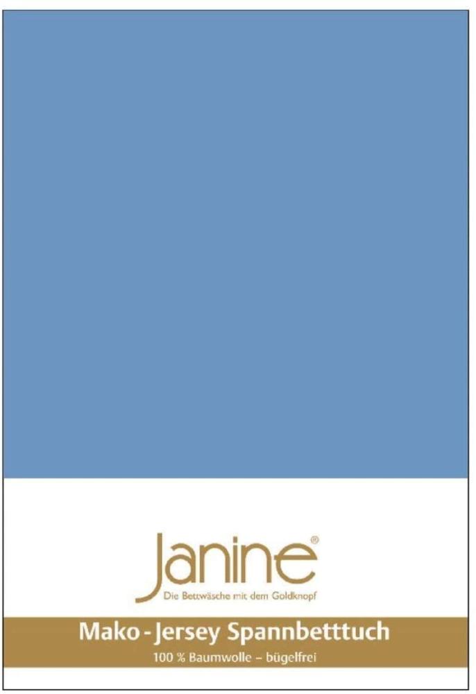 Janine Mako Jersey Spannbetttuch Bettlaken 180 - 200 x 200 cm OVP 5007 42 blau Bild 1