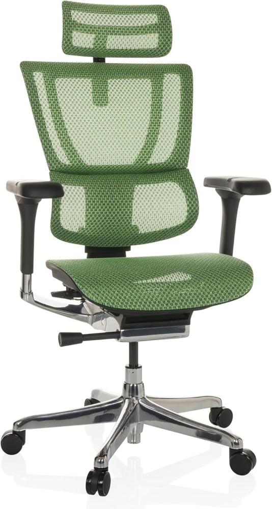 hjh OFFICE Bürostuhl ERGOHUMAN Slim I Netz ergonomischer Bürosessel mit Flexibler Lordosenstütze, Grün, 652292 Bild 1