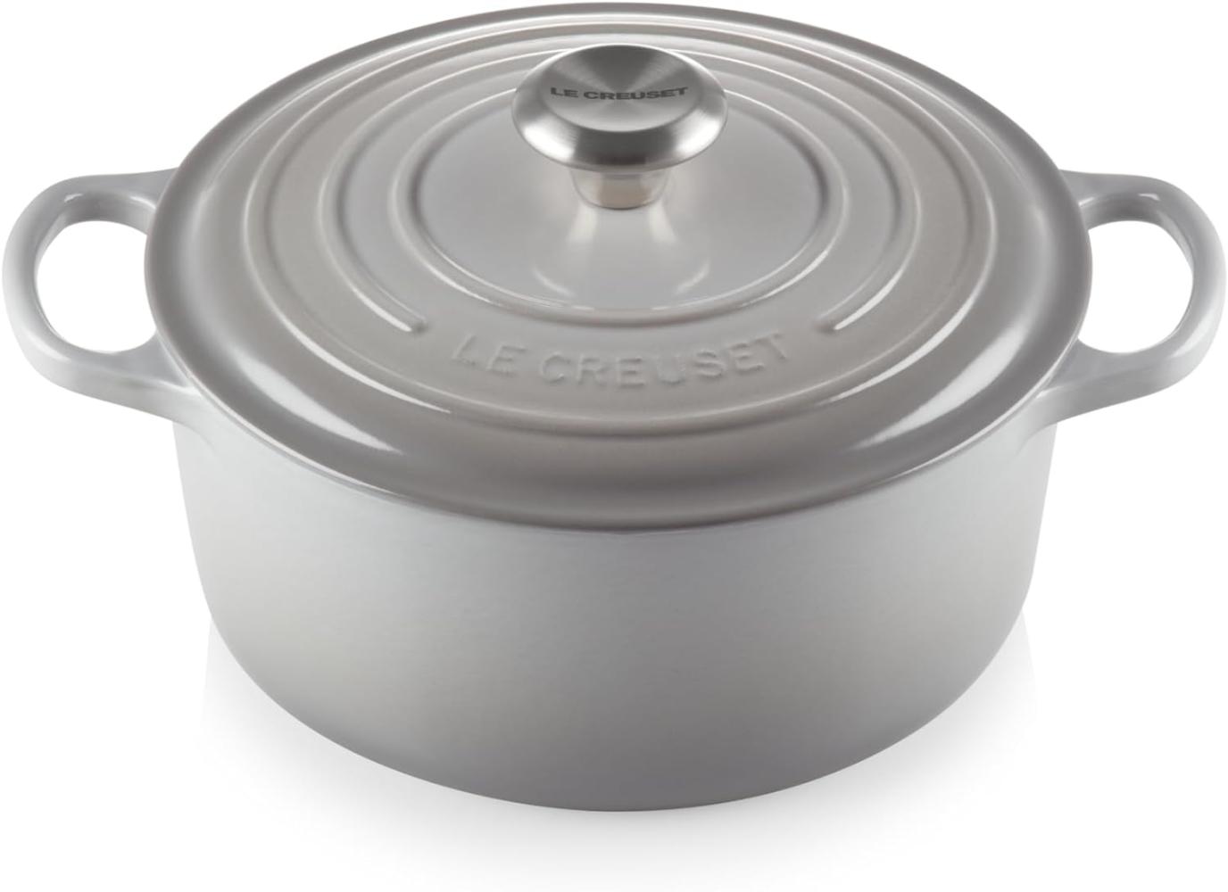 Le Creuset Signature Gusseisen-Bräter mit Deckel, Für alle Herdarten und Induktion geeignet, Rund, Perlgrau, 24,0 cm, 4.2 Bild 1