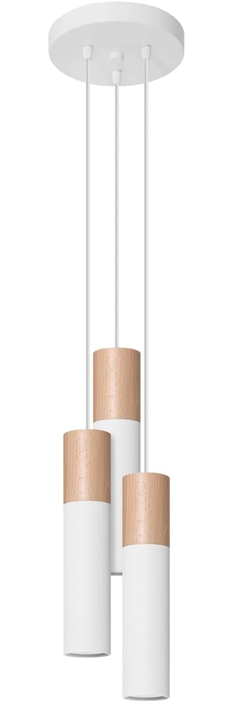 SOLLUX SL. 1013 Pendelleuchte PABLO 3P weiß L: 200, B: 200, H: 1000, GU10/40W, dimmbar Bild 1