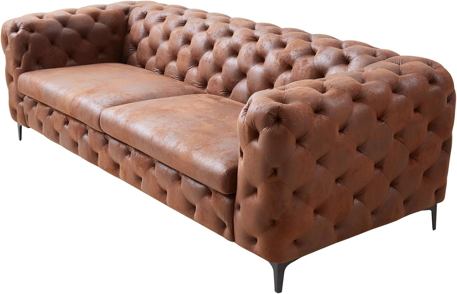 riess-ambiente 3-Sitzer MODERN BAROCK 235cm antik braun · Microfaser-Couch mit Federkern, Einzelartikel 1 Teile, 3-Sitzer Sofa · Chesterfield Design mit Ziersteppung · Rundum-Bezug Bild 1