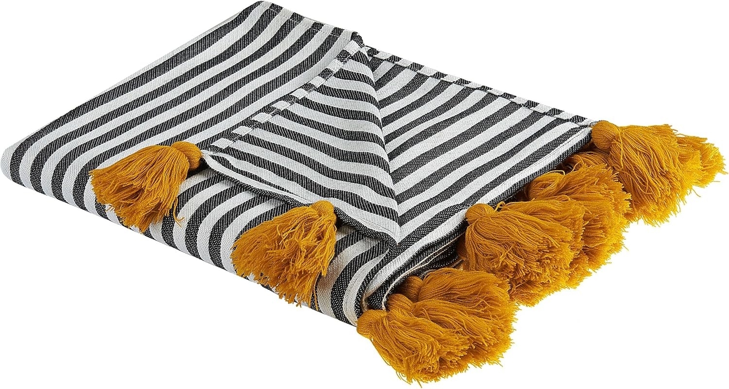 Beliani 'Sunwal' Kuscheldecke, Acryl schwarz, 130 x 170 cm Bild 1