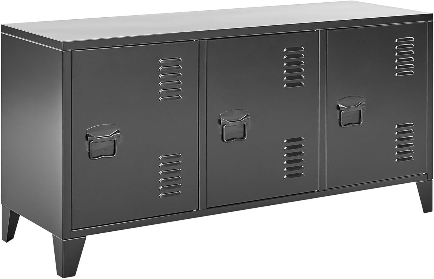 Sideboard Metall schwarz 3 Türen CARDIFF Bild 1