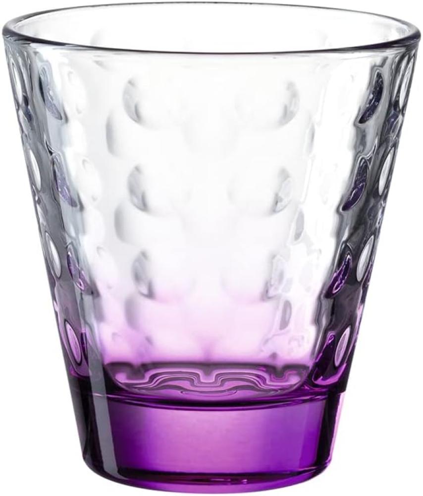 Leonardo Trinkglas Optic, Becher, Wasserglas, Kalk-Natron Glas, violett, 215 ml, 025921 Bild 1