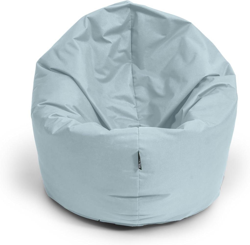 BubiBag Sitzsack für Erwachsene -Indoor Outdoor XL Sitzsäcke, Sitzkissen oder als Gaming Sitzsack, geliefert mit Füllung (125 cm Durchmesser, grau) Bild 1