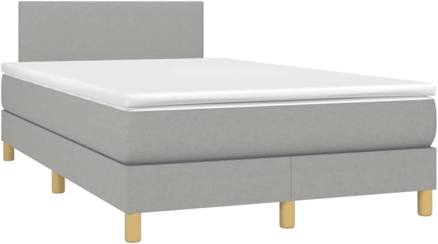 Boxspringbett mit Matratze & LED Stoff Hellgrau 120 x 200 cm, Härtegrad: H2 [3133541] Bild 1