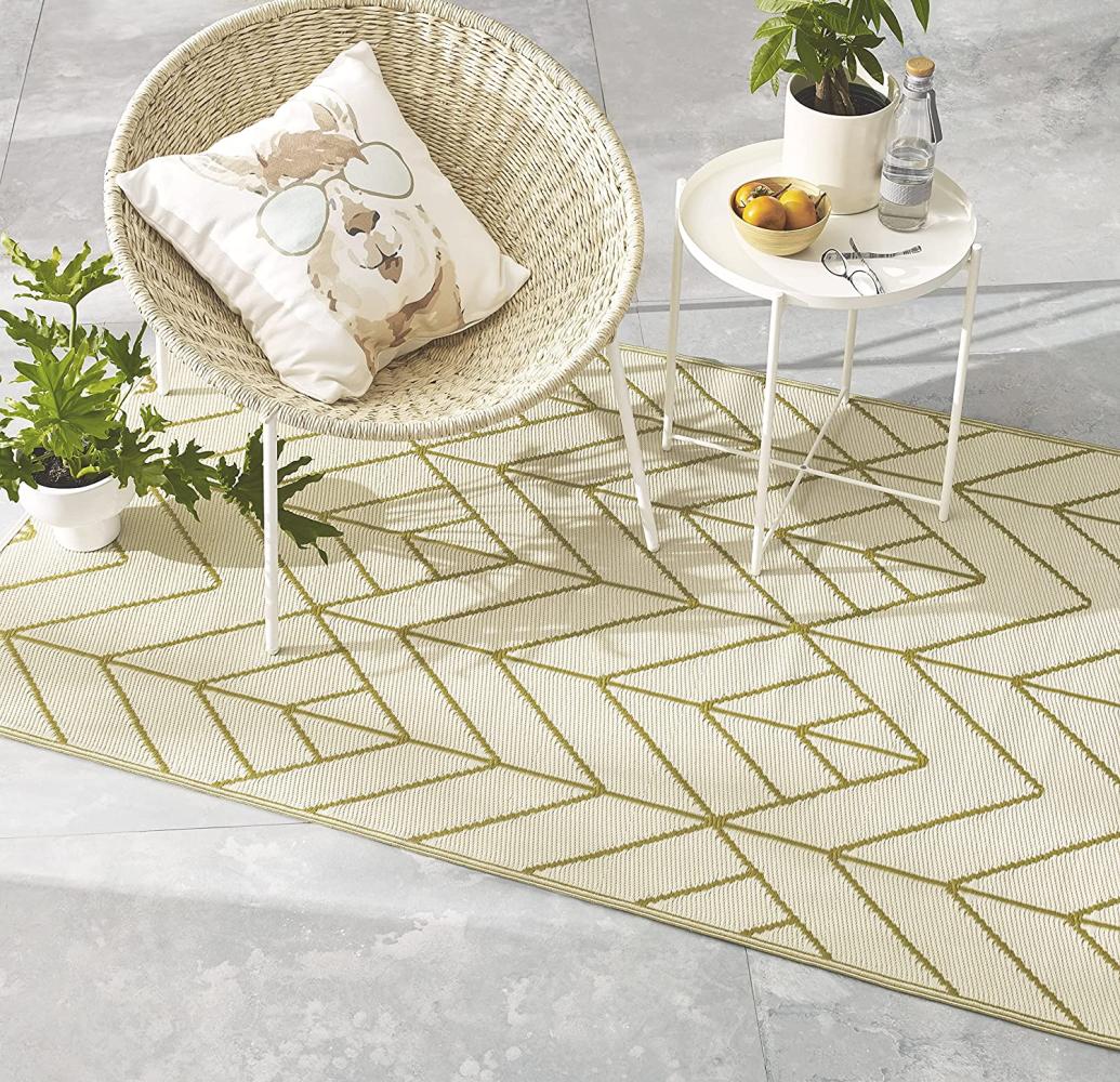 Fab Hab Outdoorteppich Sydney Gold&Cream aus recyceltem Plastik gold-creme wetterfest 150x240 cm Bild 1