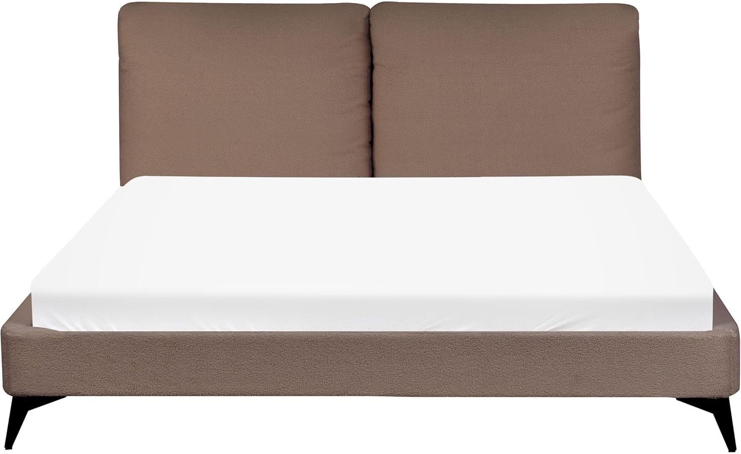 Bett mit Lattenrost Bouclé MELLE 160 x 200 cm Braun Bild 1