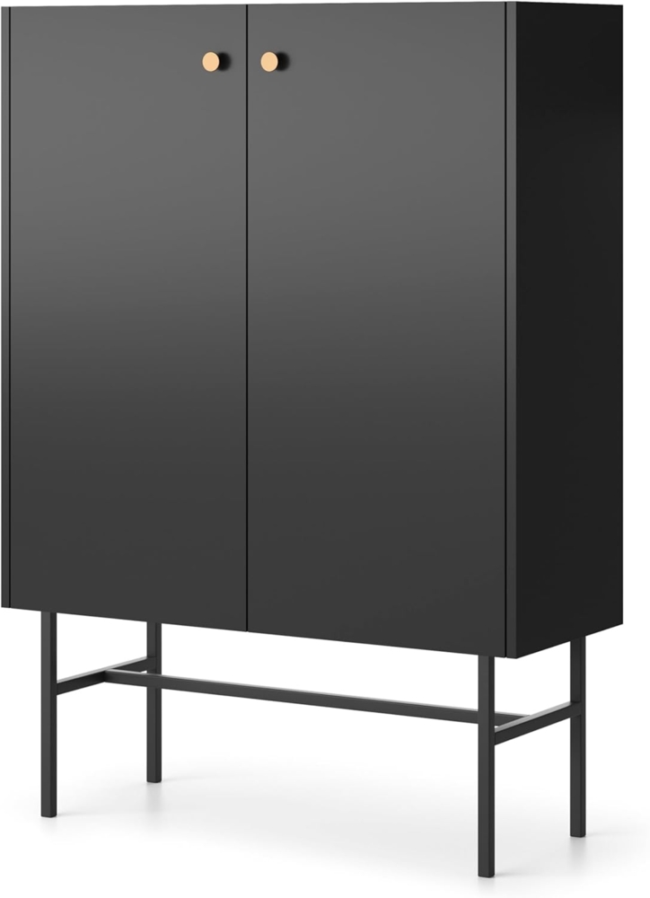 Selsey Divenos - Highboard 2-türig, Schwarz, 93 cm Bild 1