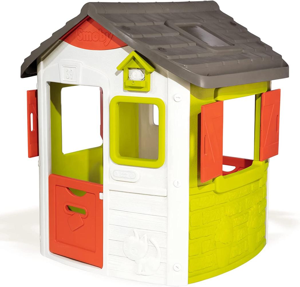 Smoby 'Neo Jura Lodge' Spielhaus, ab 2 Jahren, 115,4 x 123,3 x 132 cm, mit Fenstern, Türen, Vogelhaus, erweiterbar Bild 1