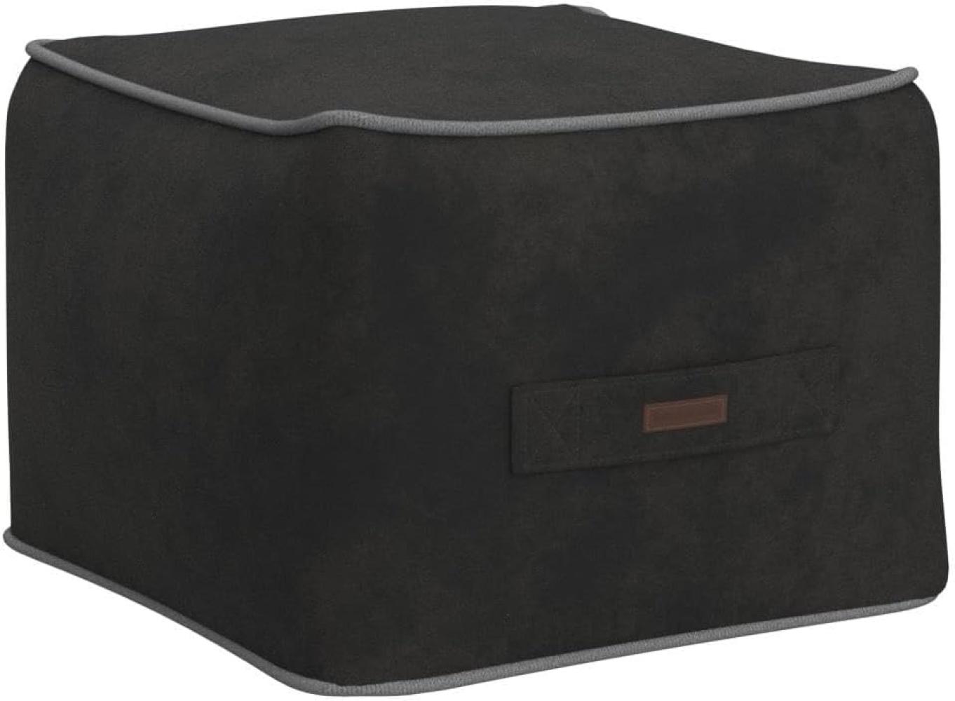 ENGLISH HOME Pouf Hocker | Quadratisch Sitzpouf | Hochwertiger Sitzhocker | Pflegeleichter Sitzpuff | Puff Hocker für Wohnzimmer, Schlafzimmer | Casha, 45 x 45 cm, Anthrazit Bild 1