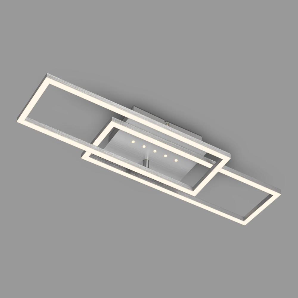 BRILONER - LED Deckenlampe mit kleinen LED-Dots, warmweißes Licht, Schwenkbare Deckenleuchte, LED Lampe Alufarbig, 28W Wohnzimmerlampe mit Speicherfunktion, 560x180x75 mm (LxBxH), Silber Bild 1