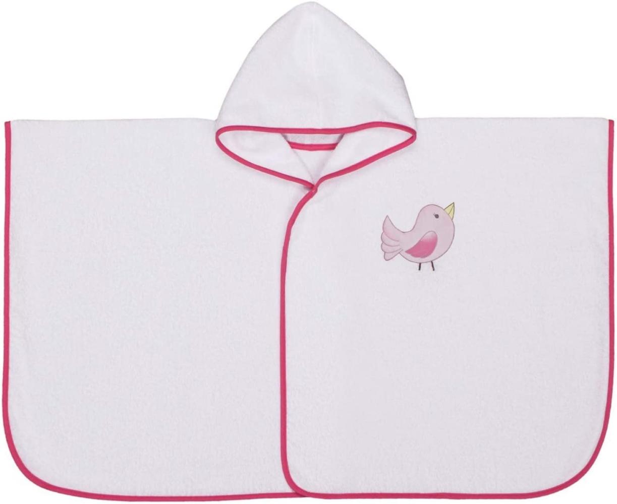 Belily Baby-Badeponcho (Schmetterling Zimmer) weiß/pink Bild 1