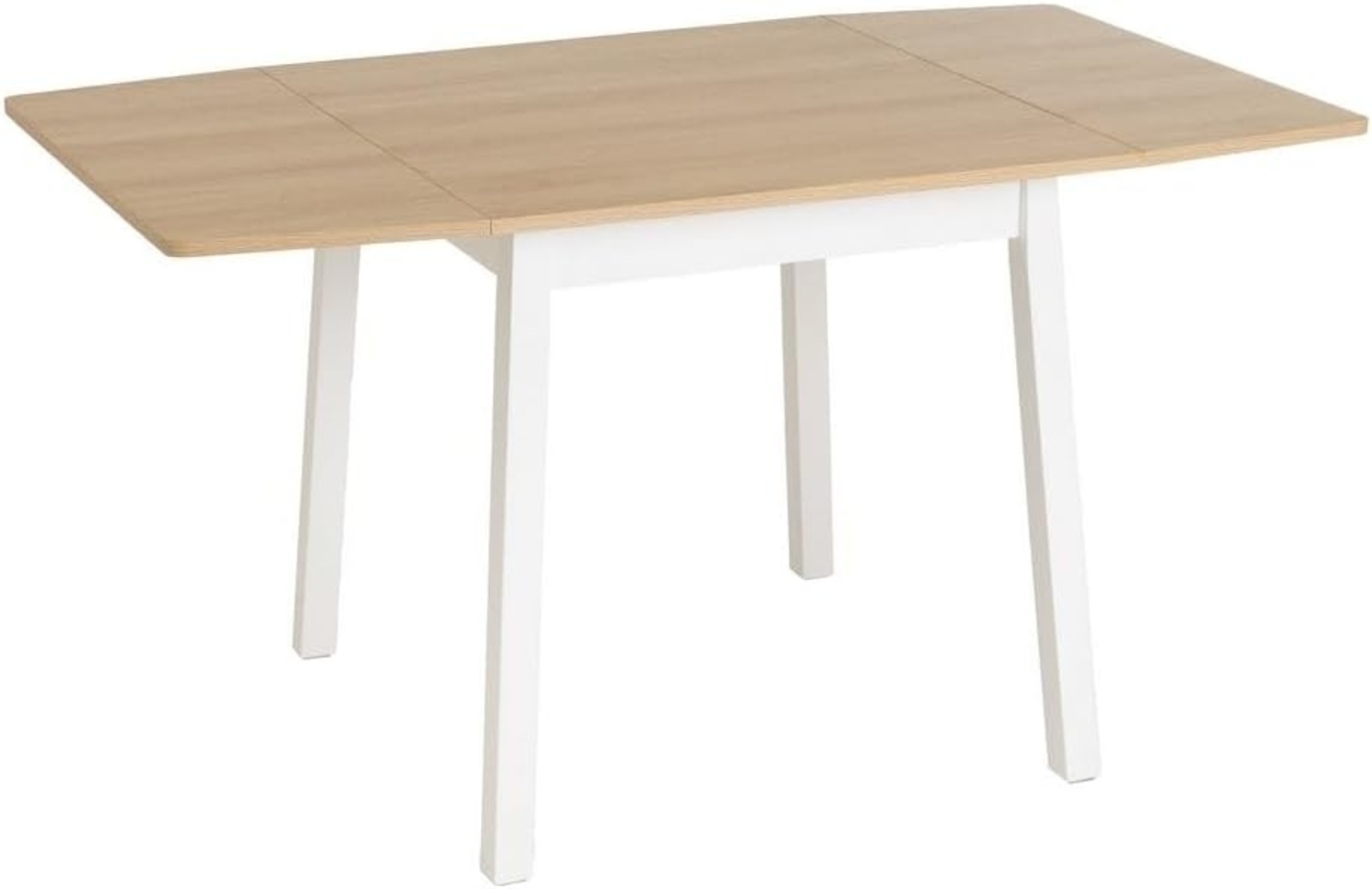 DRW Rechteckiger Klapptisch aus Holz und PB in Natur und Weiß Bild 1