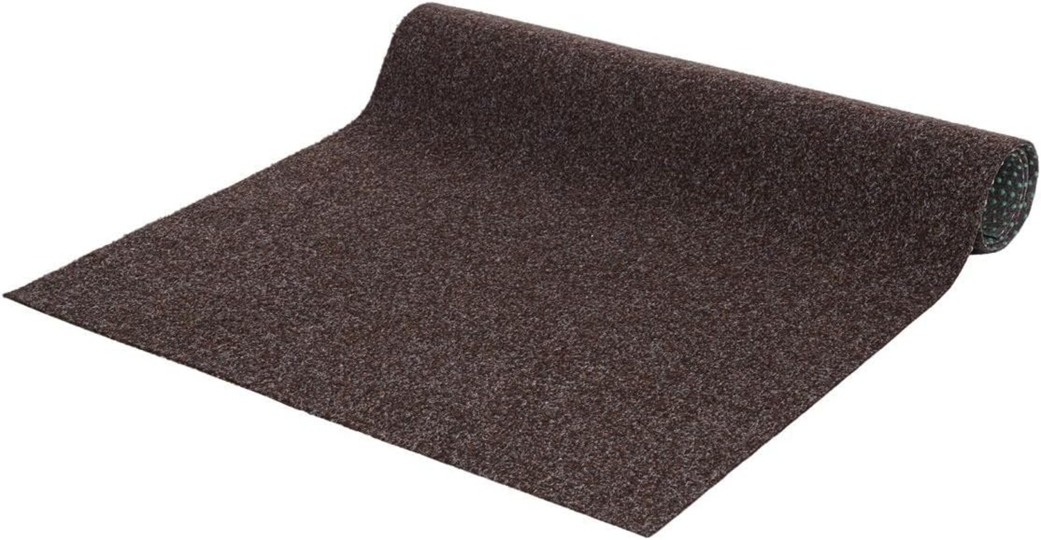 andiamo Kunstrasen Outdoor wasserdurchlässig, Rasenteppich wetterfest, Drainage-Noppen, UV-beständig, für Balkon und Garten, Farbe:Braun, Größe:200x500 cm Bild 1
