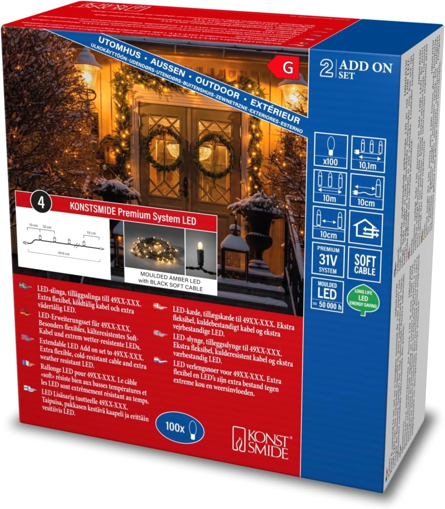 Konstsmide LED System Erweiterung 10,1 m mit 100 Lichtern in Bernstein 4913-817 Bild 1