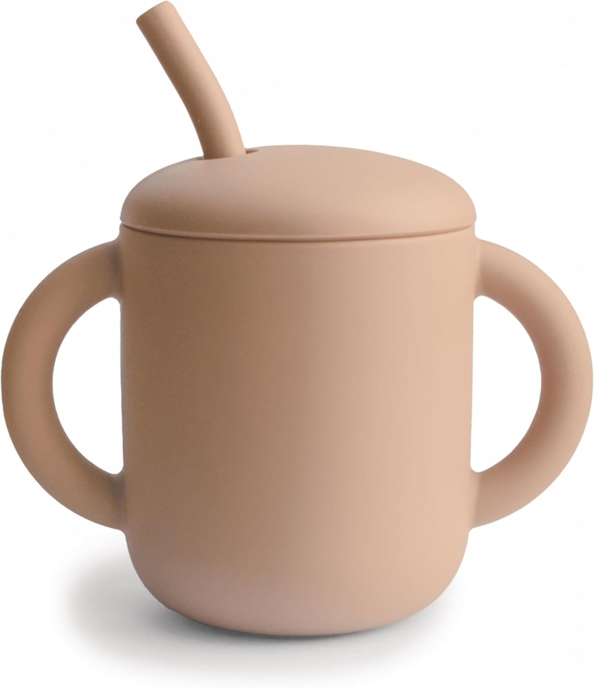 Mushie Trinklernbecher mit Strohhalm – Natural Nat Bild 1