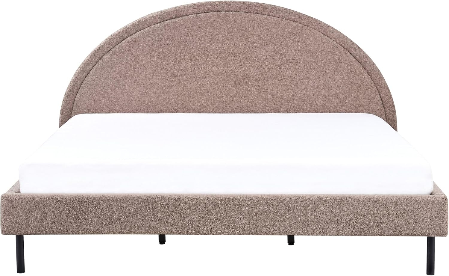 Bett mit Lattenrost Bouclé MARGUT 180 x 200 cm Taupe Bild 1