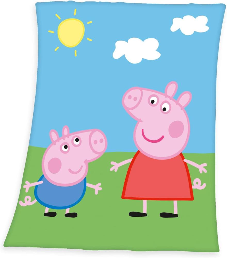 Kinderdecke Peppa Pig, mit tollem Peppa Pig Motiv, Kuscheldecke Bild 1