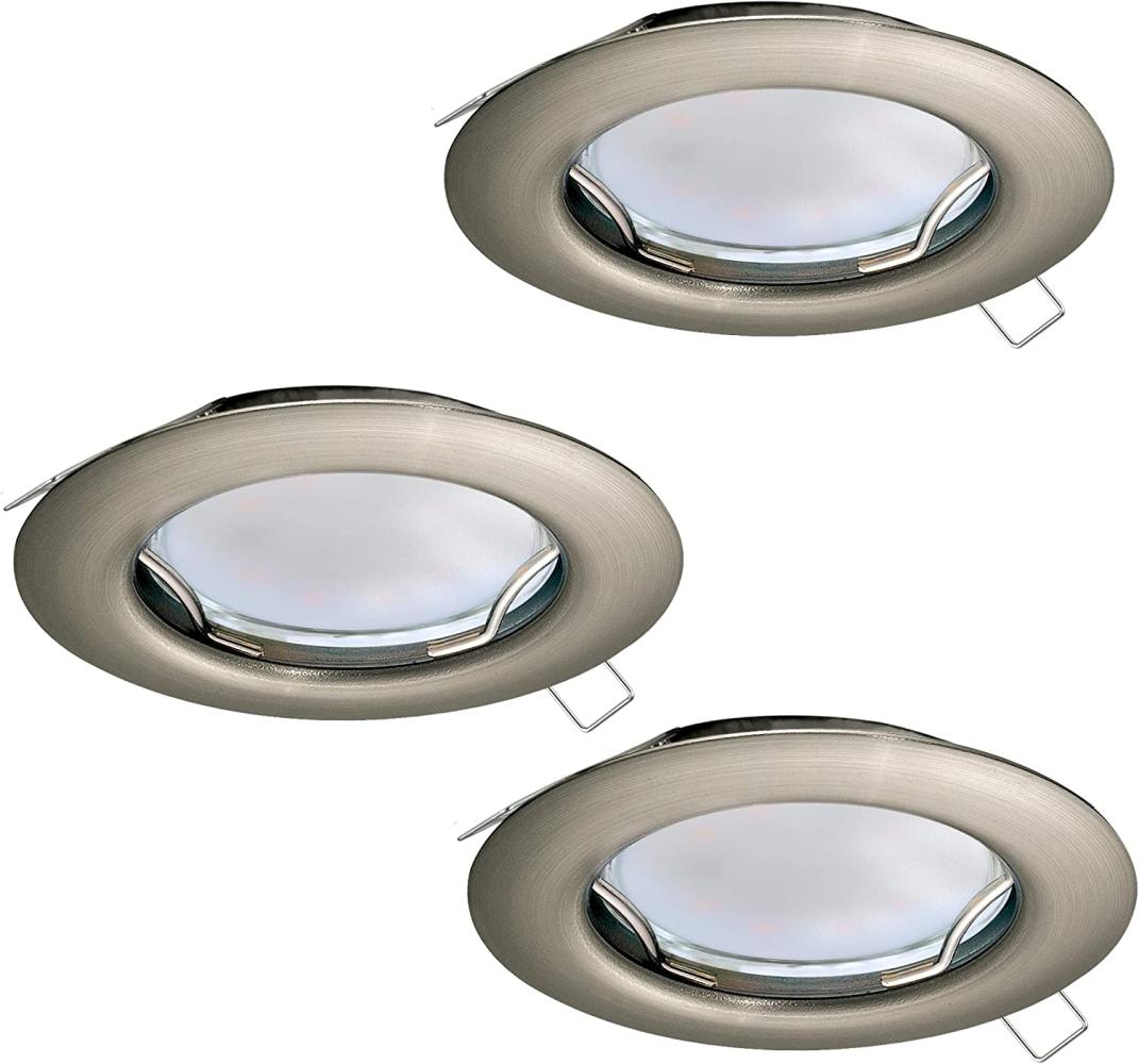 Eglo 94237 GU10 LED Einbauleuchte PENETO nickel-matt max. 3X3W Bild 1