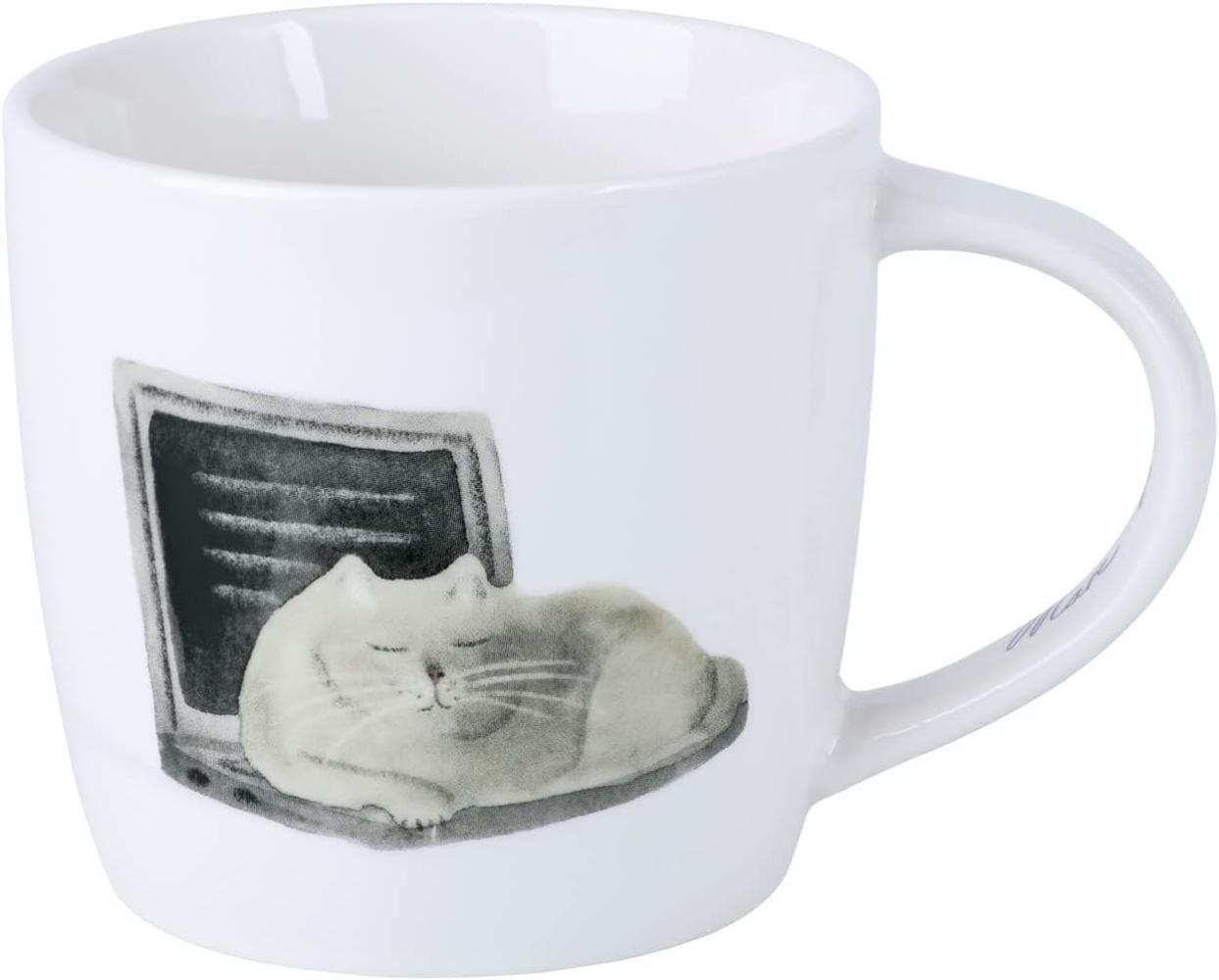 Maxwell & Williams DX1214 Becher 400 ml FELINE FRIENDS Computer Cat, Porzellan, in Geschenkbox Bild 1