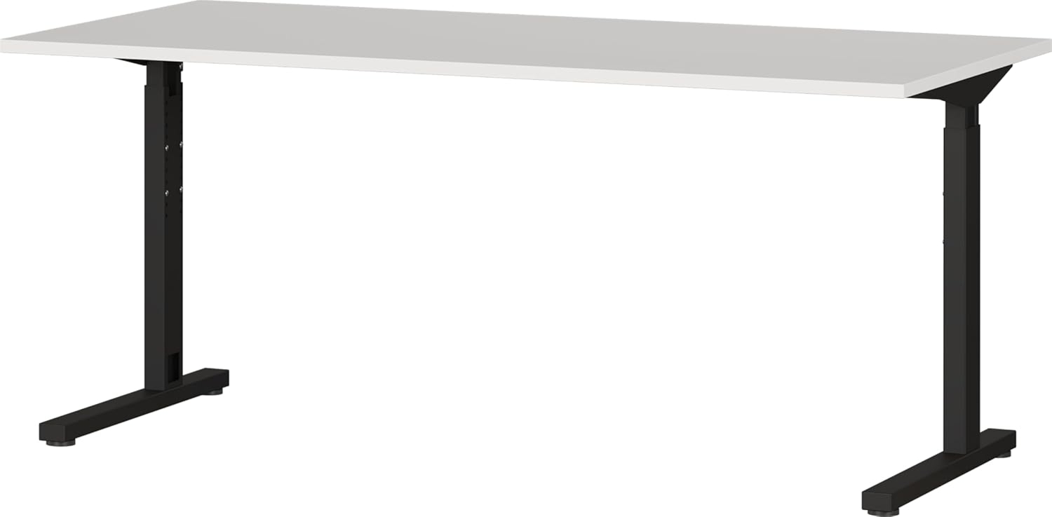 Germania Schreibtisch 4252-581 GW-Profi, in Lichtgrau/Schwarz, me. höheneinstellbar, 160 x 80 x 80 cm (BxHxT) Bild 1