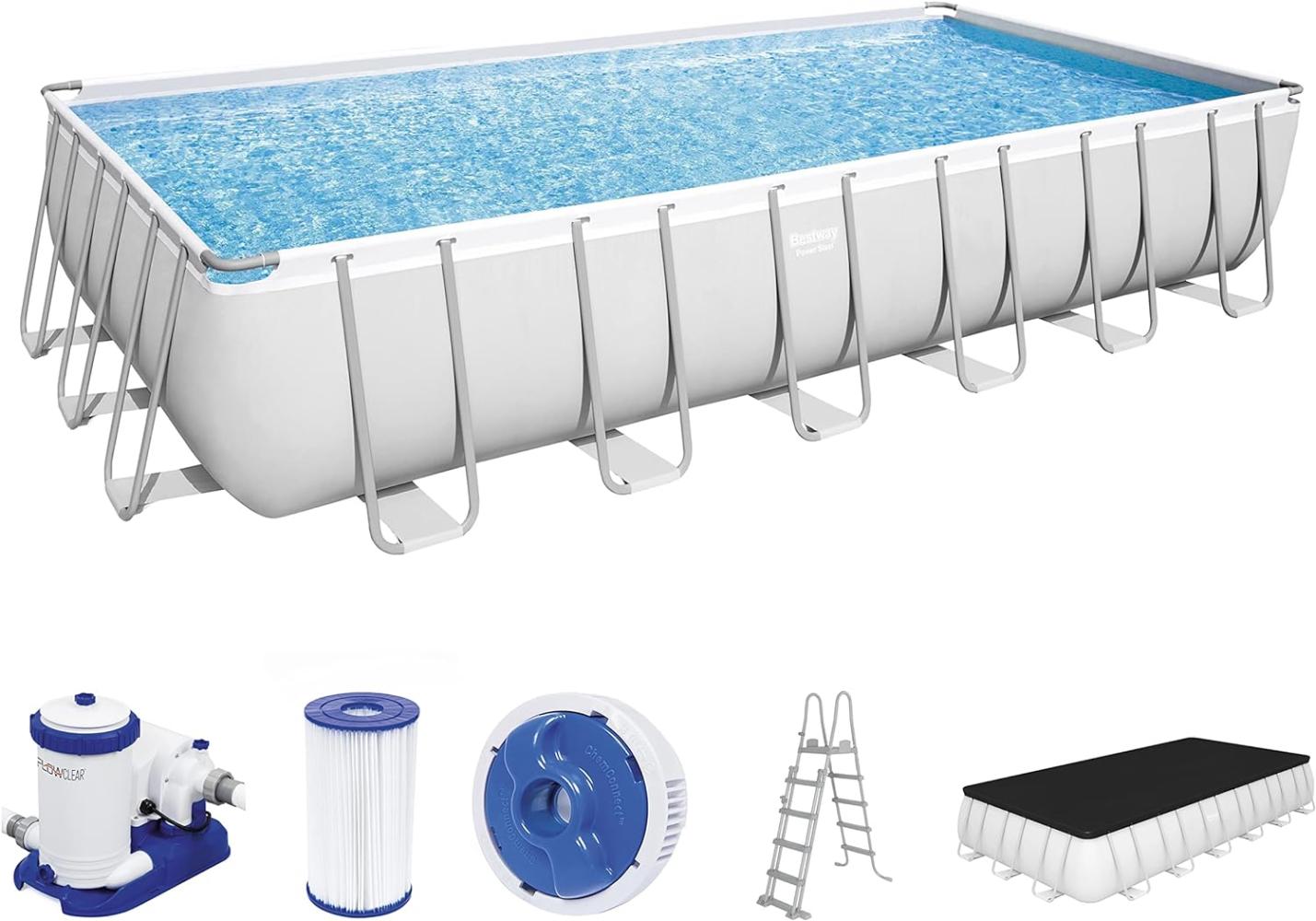 Bestway Power Steel Swimmingpool-Set Rechteckig 732x366x132 cm 93109 Bild 1