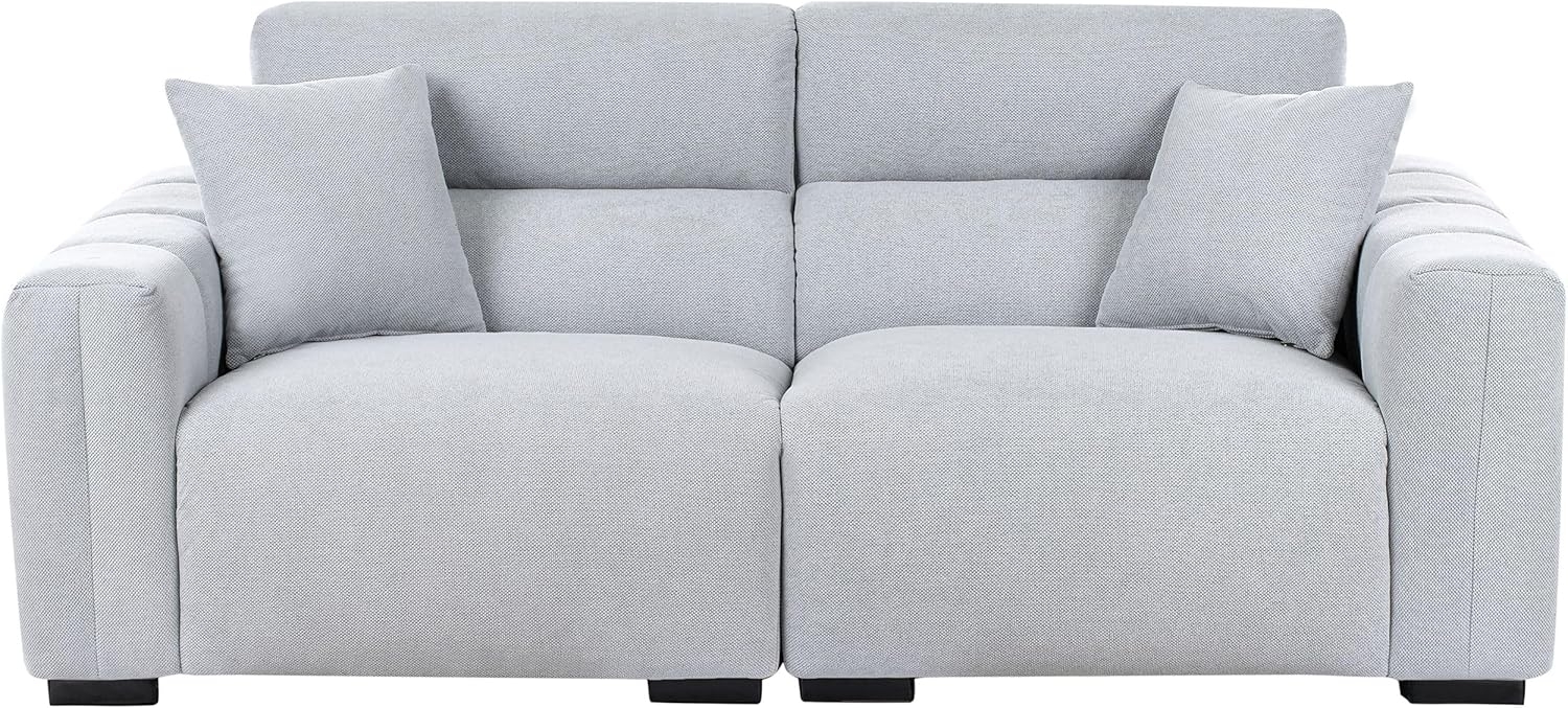Sofa 3-Sitzer FAUSKAN Stoff Hellblau Bild 1
