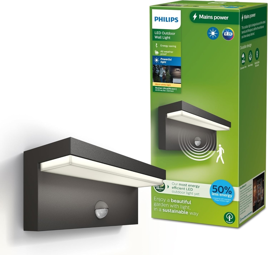 Philips Outdoor A-Label Bustan Wand UE IR 3.8W 27K anth- Bild 1