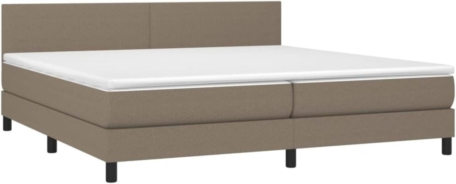 Boxspringbett mit Matratze & LED Stoff Taupe 200 x 200 cm, Härtegrad: H2 [3133025] Bild 1