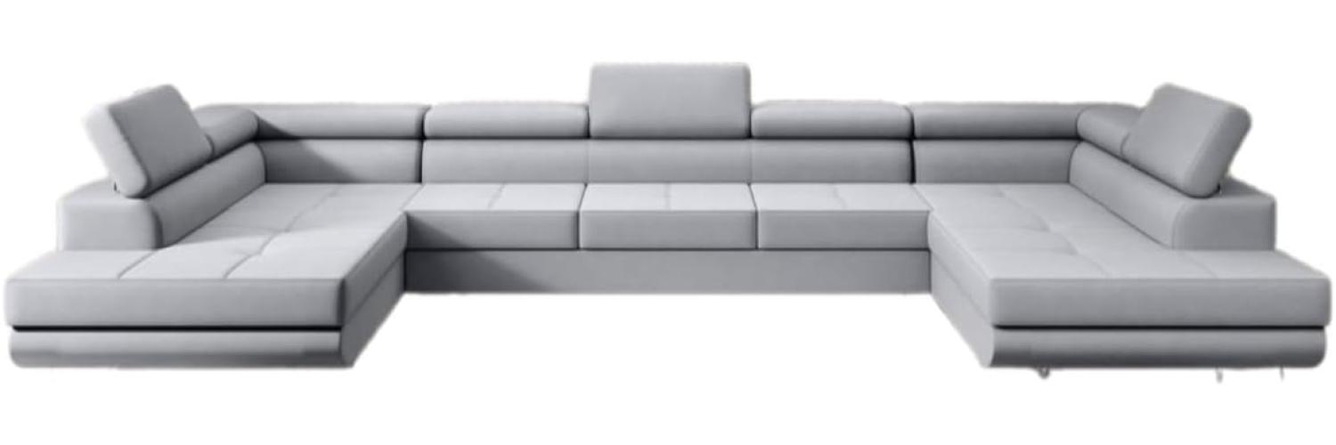 Designer Sofa Positano mit Schlaf und Klappfunktion (Stoff) Grau Bild 1