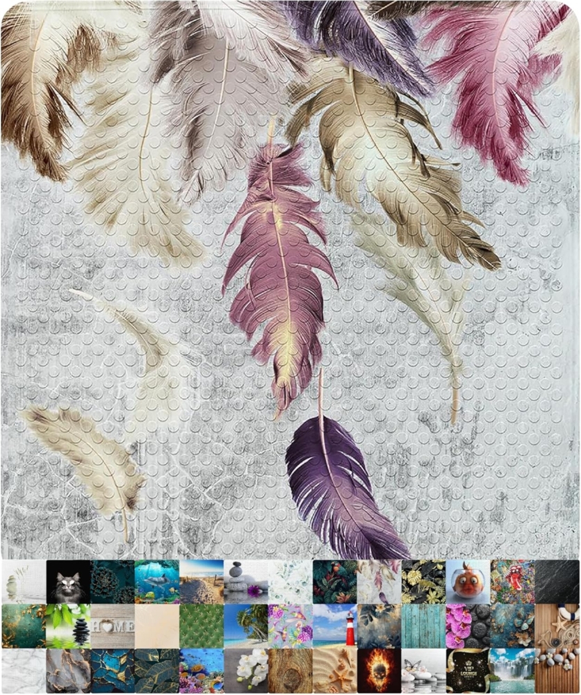 Sanilo Duschmatte mit Motiv, viele schöne Badematten zur Auswahl, rutschfeste & sichere Badematte, hochwertig, Kunststoff PVC, quadratisch, 230 extra starke Saugnäpfe, 53 x 53 cm, waschbar Bild 1