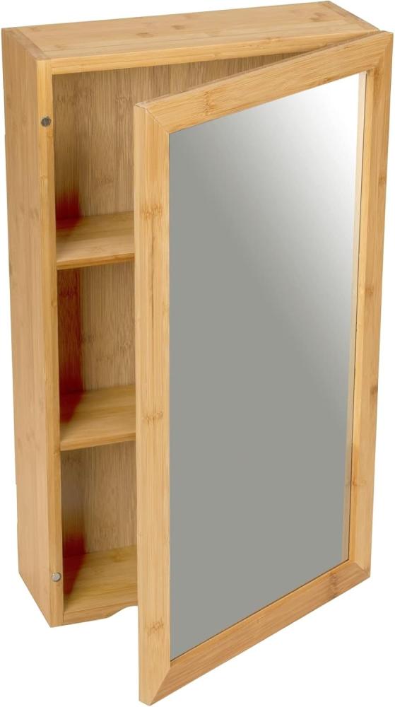 Badezimmerschrank mit Spiegel, 35 x 60 cm, Bambus, WENKO Bild 1