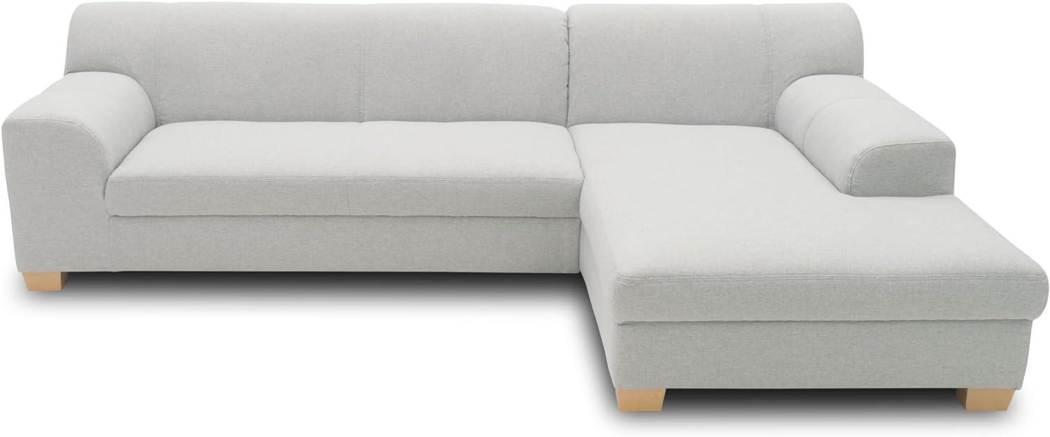 DOMO Collection Ecksofa Tinos, Sofa in L-Form, Eckcouch, Couch Ecke, L-Sofa, 273x157 cm in silber Bild 1
