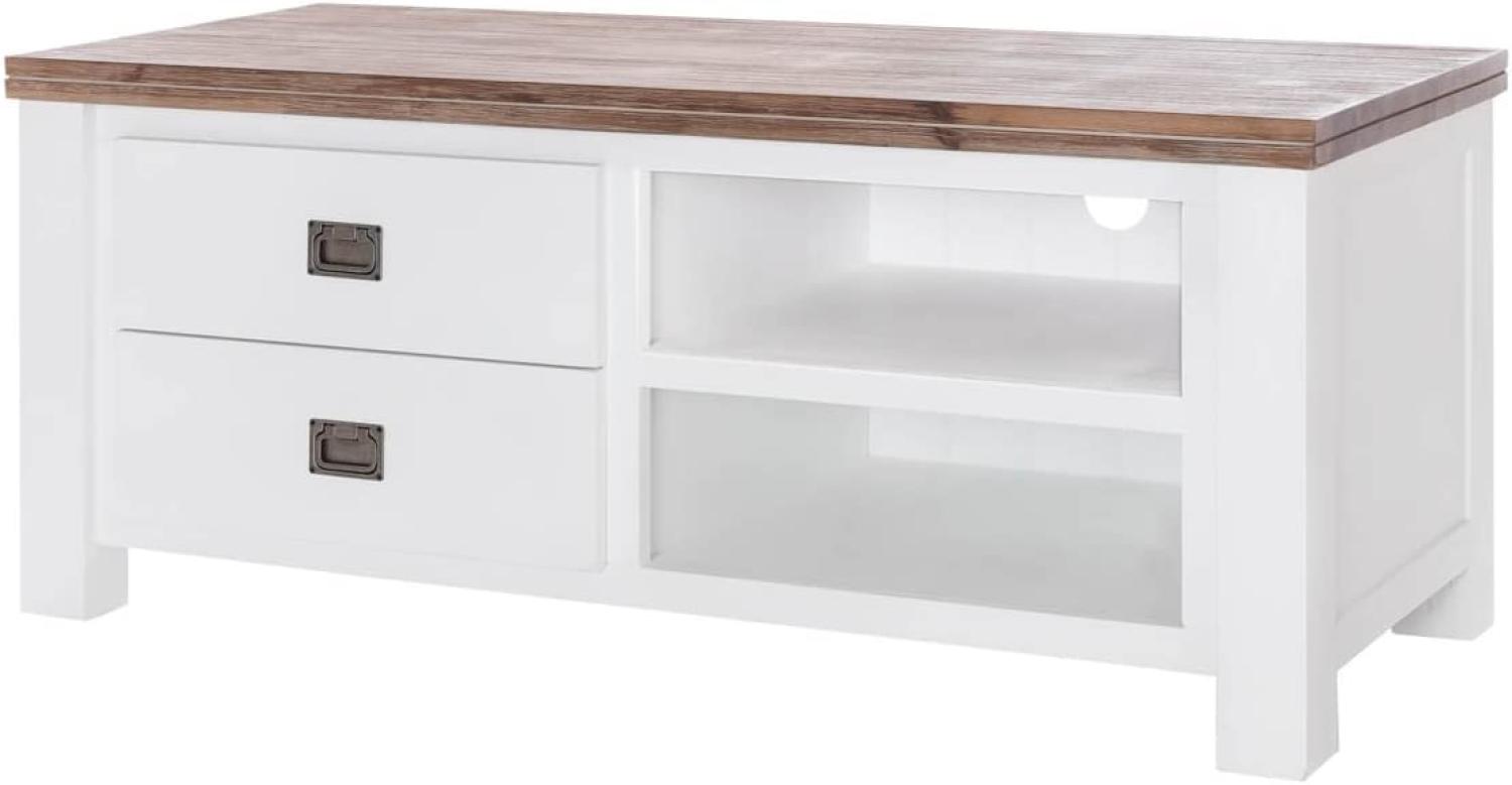 TV Lowboard in Akazie massiv weiß/braun 120 cm Bild 1
