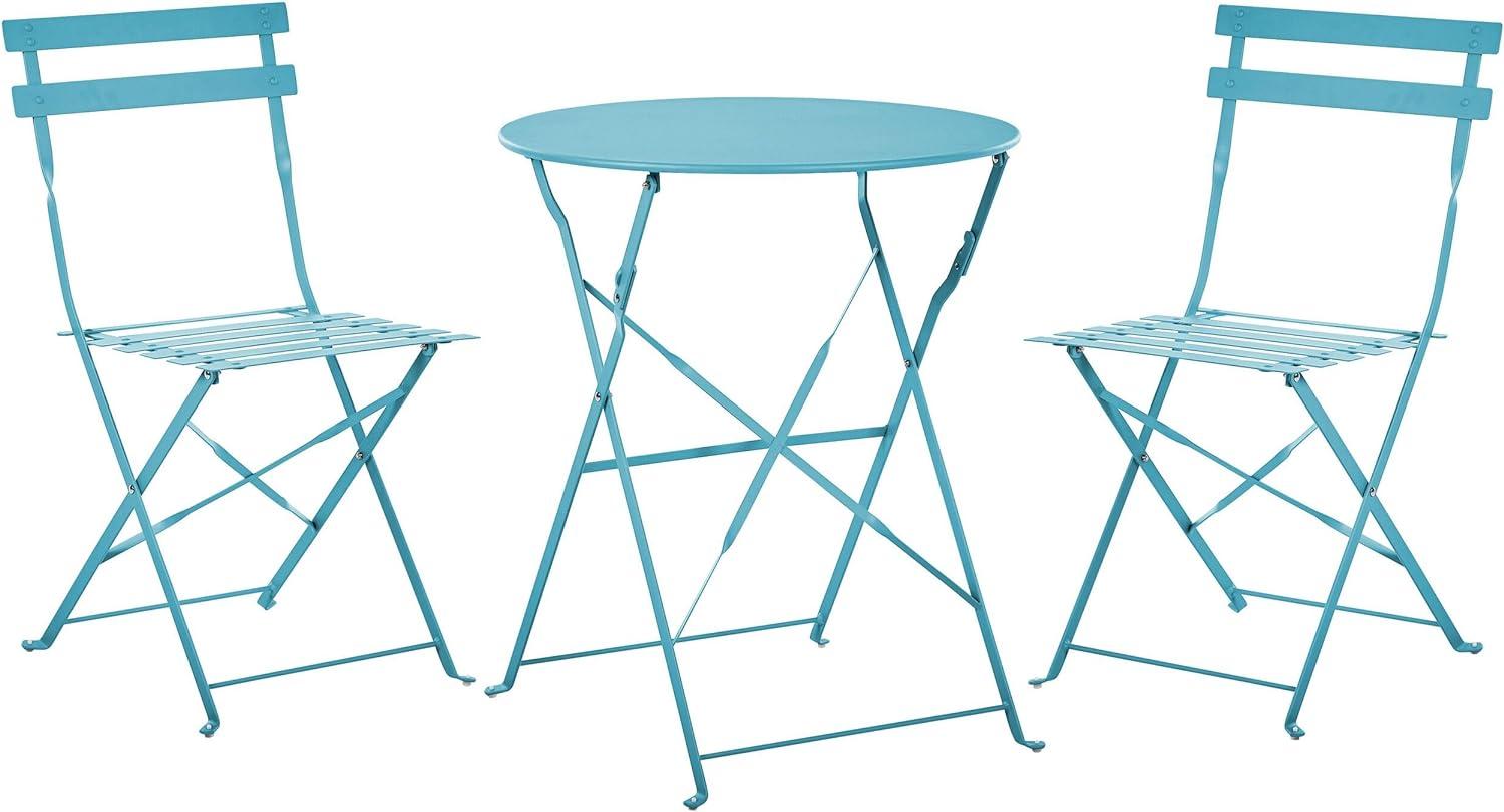 Bistro Set Metall Seeblau FIORI Bild 1