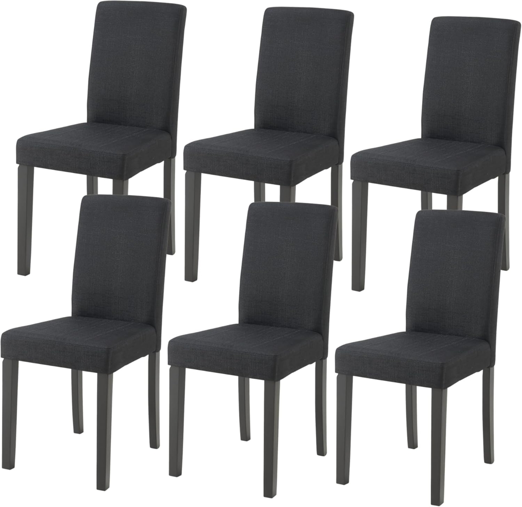 Esszimmerstuhl Hamburg 6er Set Textil Schwarz [en. casa] Bild 1