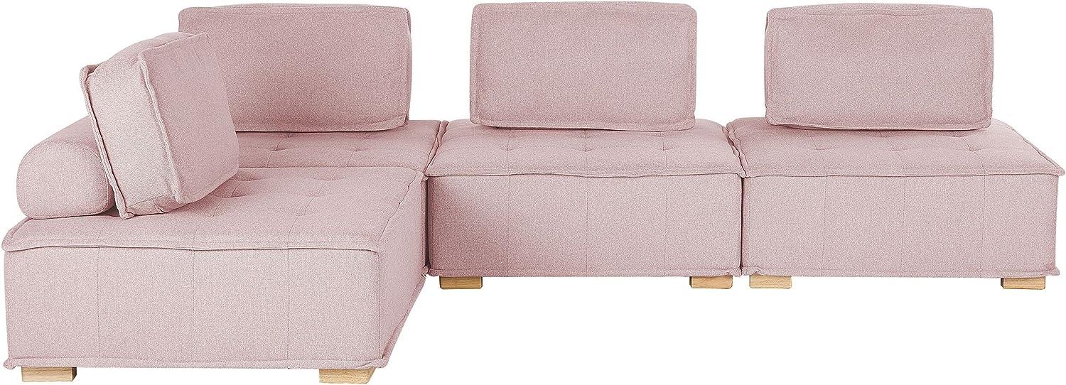 Ecksofa TIBRO Stoff Rosa Rechtsseitig Bild 1